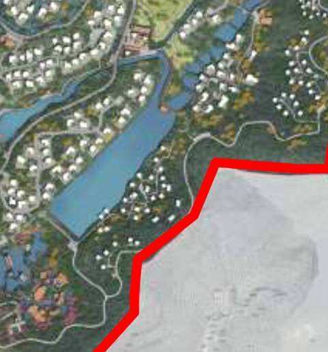 山林与开发用地与水之间的关系-融创莫干溪谷规划